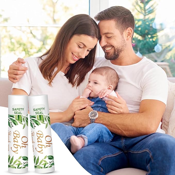 DMSKY 60 Pcs Baby Shower Favors, Lip Balms Bulk Gift for Guests, Boys Girls Games Neutral Gender Reveal Favors, Baby Shower Birthday Party Supplies Basket Gift Stuffers-Velvo Beauty