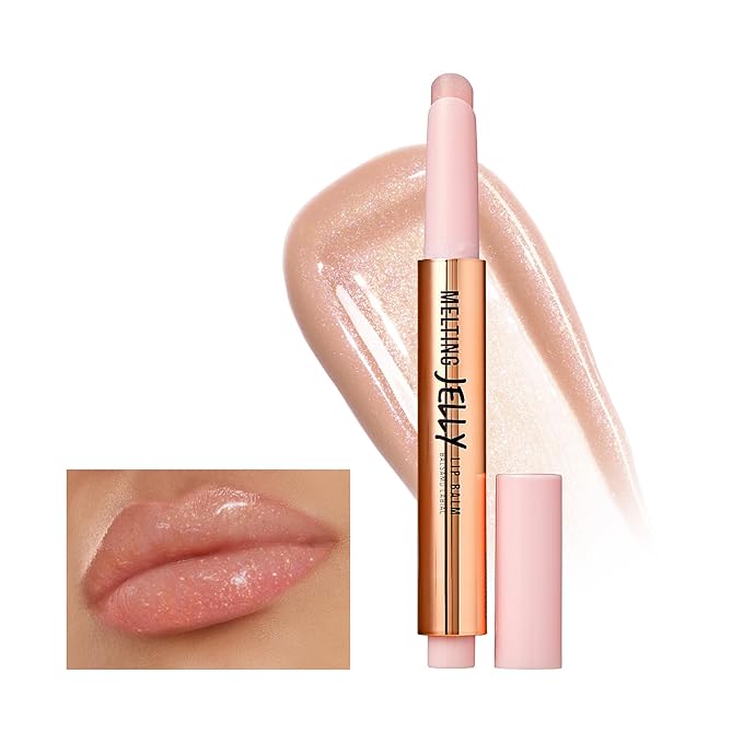 KISS NEW YORK Professional Melting Jelly Lip Balm, High Shine & Moisturizing Lip Stick, Long Lasting, Plumping Effect Look, Non-Sticky & Not Cakey, Easy Application & Natural Coverage (Grapefruit)-Velvo Beauty