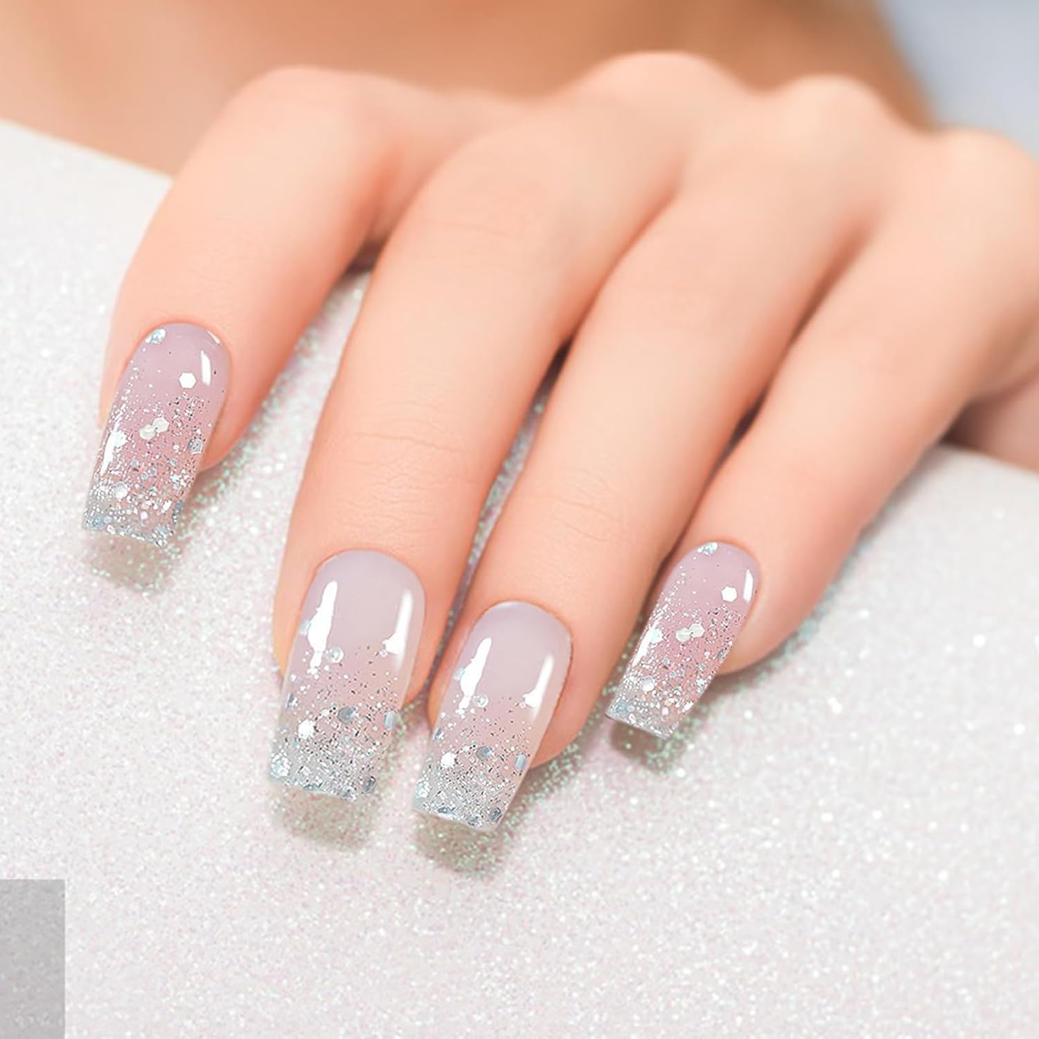 Major Dijit Quick Dry Nail Polish Clear Silver Summer Nail Lacquer for Nail Art Regular Nail Polish 0.41 fl oz.-Velvo Beauty