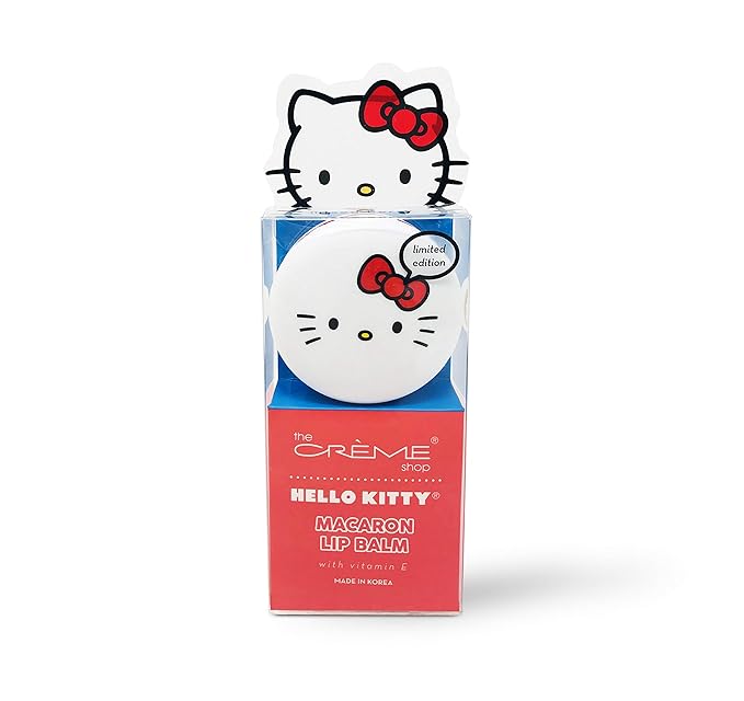 The Crème Shop x Sanrio Macaron Lip Balm (Hello Kitty Mixed Berry) Korean Cute Scented Pocket Portable Soothing Advanced Must-Have on-The-go-Velvo Beauty