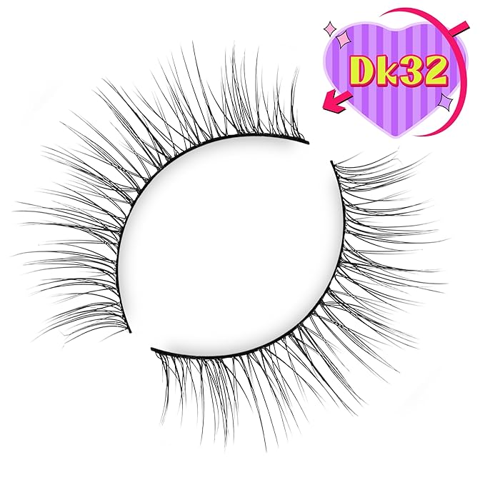 Onlyall Natural Lashes Wispy Lashes Natural Look False Eyelashes Natural Flared Eyelashes False Eye Lashes Soft Fluffy Lashes 7 Pairs DK32, Black-Velvo Beauty