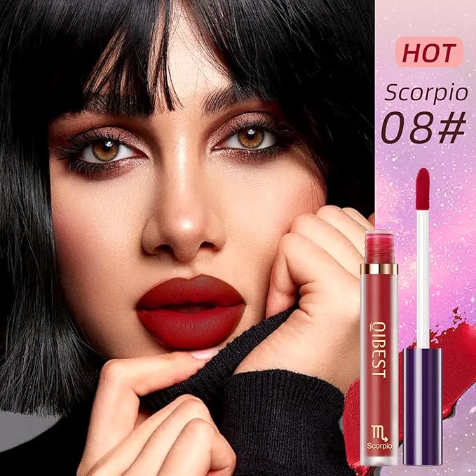 BestLand 12Pcs Matte Lipstick Lip Makeup Kit, Velvety Liquid Lipstick Waterproof Long Lasting Durable Nude Zodiac Signs Lip Gloss Beauty Cosmetics Gift Box Makeup Set Kit (12 Piece Set)-Velvo Beauty