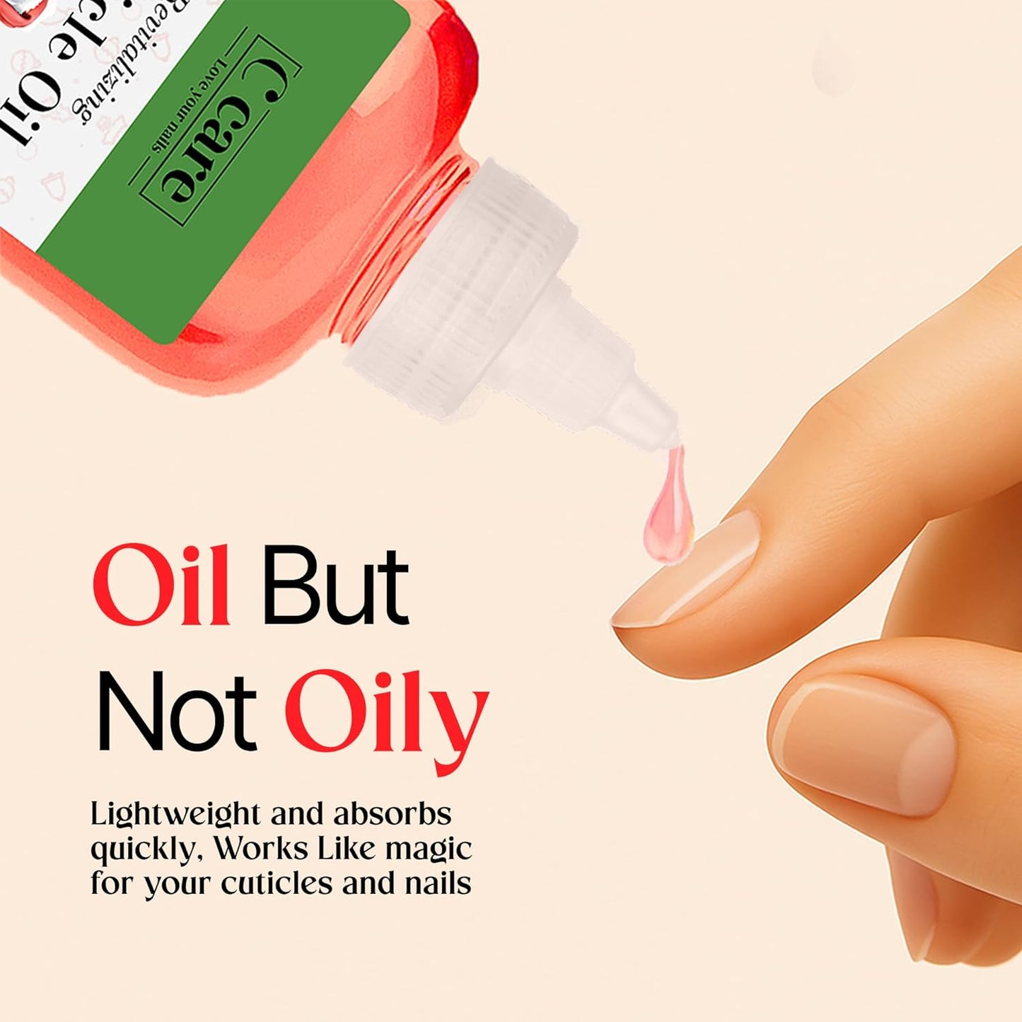 C CARE Holiday Edition Cuticle Oil For Nails - Repairs Cuticles Overnight - Moisturizes and Strengthens Nails and Cuticles - Dropper & Brush included - 8oz-Velvo Beauty