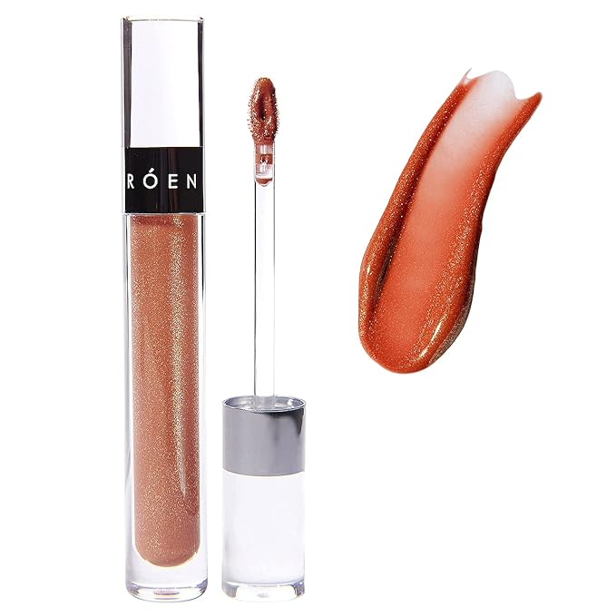 ROEN - Natural Kiss My Liquid Lip Balm Shimmer | Vegan, Cruelty-Free, Clean Makeup (BOWIE - Shimmery Nude-Rose)-Velvo Beauty