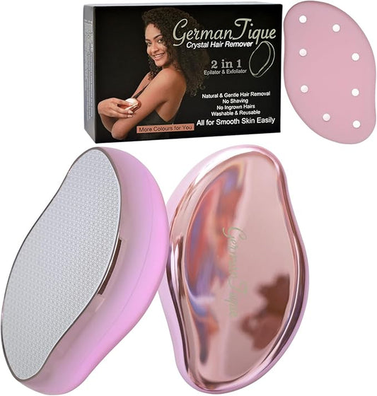 Crystal Hair Eraser,Natural Crystal Hair Remover,Reusable Painless Nano Glass Hair Removal Device Without Shaver,Gentle Crystal Epilator and Exfoliator for Soft Silky Skin(Light Pink)-Velvo Beauty