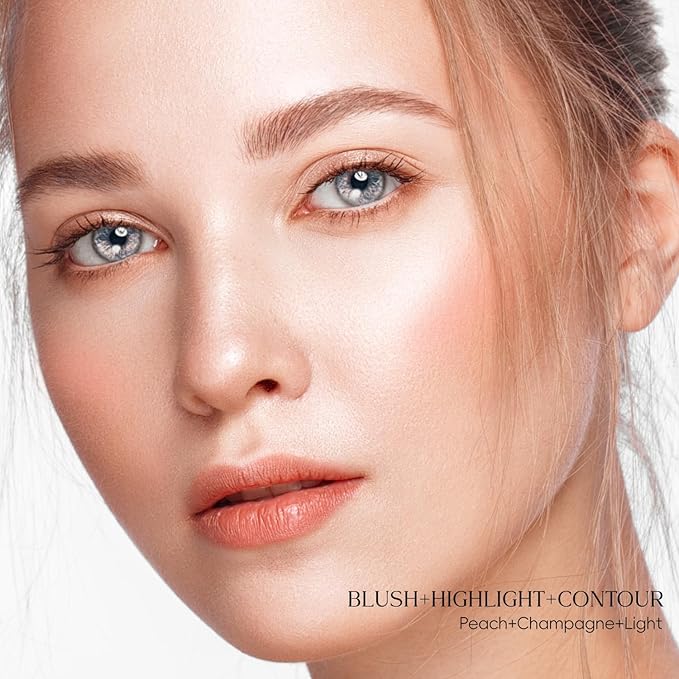 Trio Contour Sticks Set, Highlighter Stick & Bronzer Stick & Blush Stick for Cheek+Lip,Highlight and Contour to Create a Natural Dewy Makeup Look for Light| Set of 45g/1.6fl.oz-Velvo Beauty