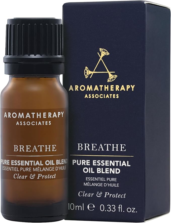Aromatherapy Associates Breathe Pure Essential Oil Blend. Premium Undiluted Blend to Awaken Your Senses. Hand-Crafted with Eucalyptus, Tea Tree and Pine (0.33 fl oz)-Velvo Beauty