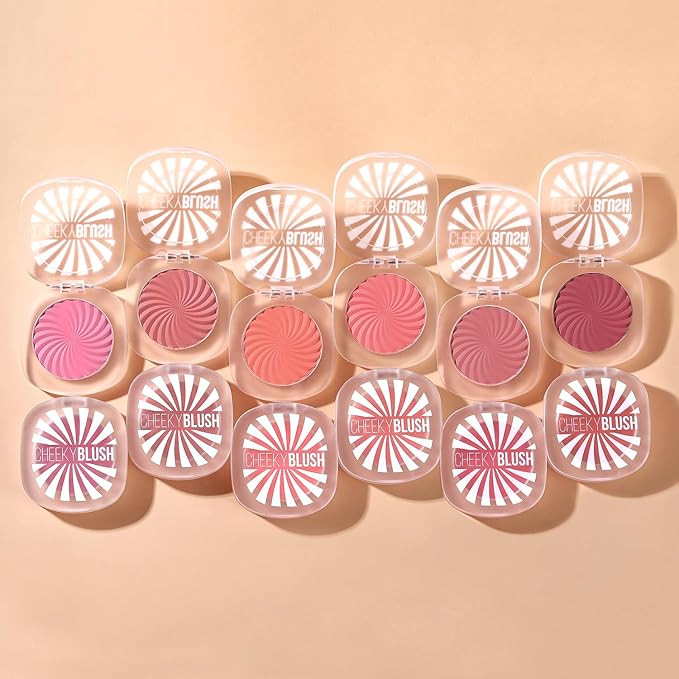 Cheeky Blush Compact for Face Cheeks, Talc Free Blusher Palette, Matte Powder Makeup, Natural Healthy, Mauve Pink Magenta Peach Red, Vegan Cruelty Free-Velvo Beauty