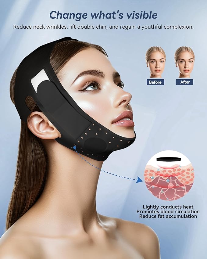 V-Line Sculpting Face Mask – Silicone Chin Strap for Jawline Tightening & Double Chin Reduction (23-27 Inches)-Velvo Beauty
