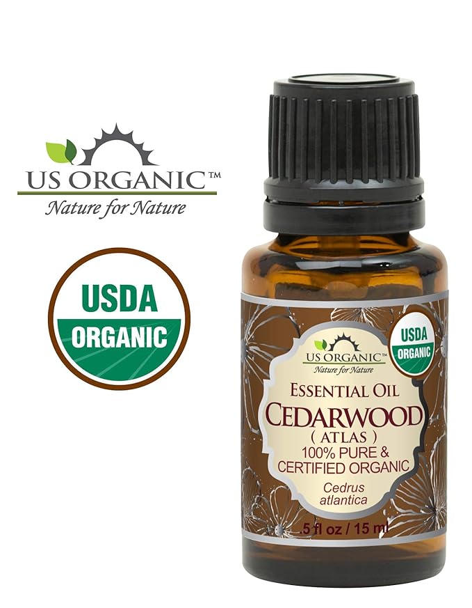 US Organic 100% Pure Cedarwood Essential Oil (Atlas) - USDA Certified Organic, Steam Distilled (More Size Variations Available) (15 ml / .5 fl oz)-Velvo Beauty