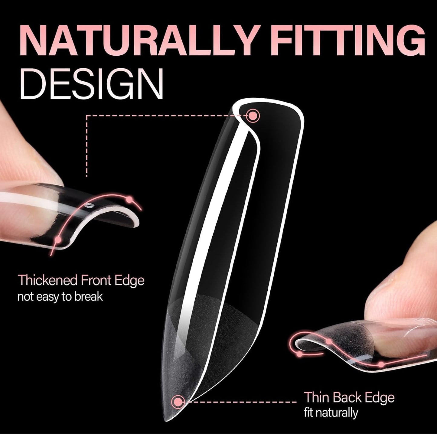 AILLSA Short Square Nail Tips Full Cover Clear Gelly Tips Half Matte Acrylic Tips Pre-Filed Fake Press on Nail Tips for Extension Home DIY Salon Manicure 216PCS 12 Sizes-Velvo Beauty