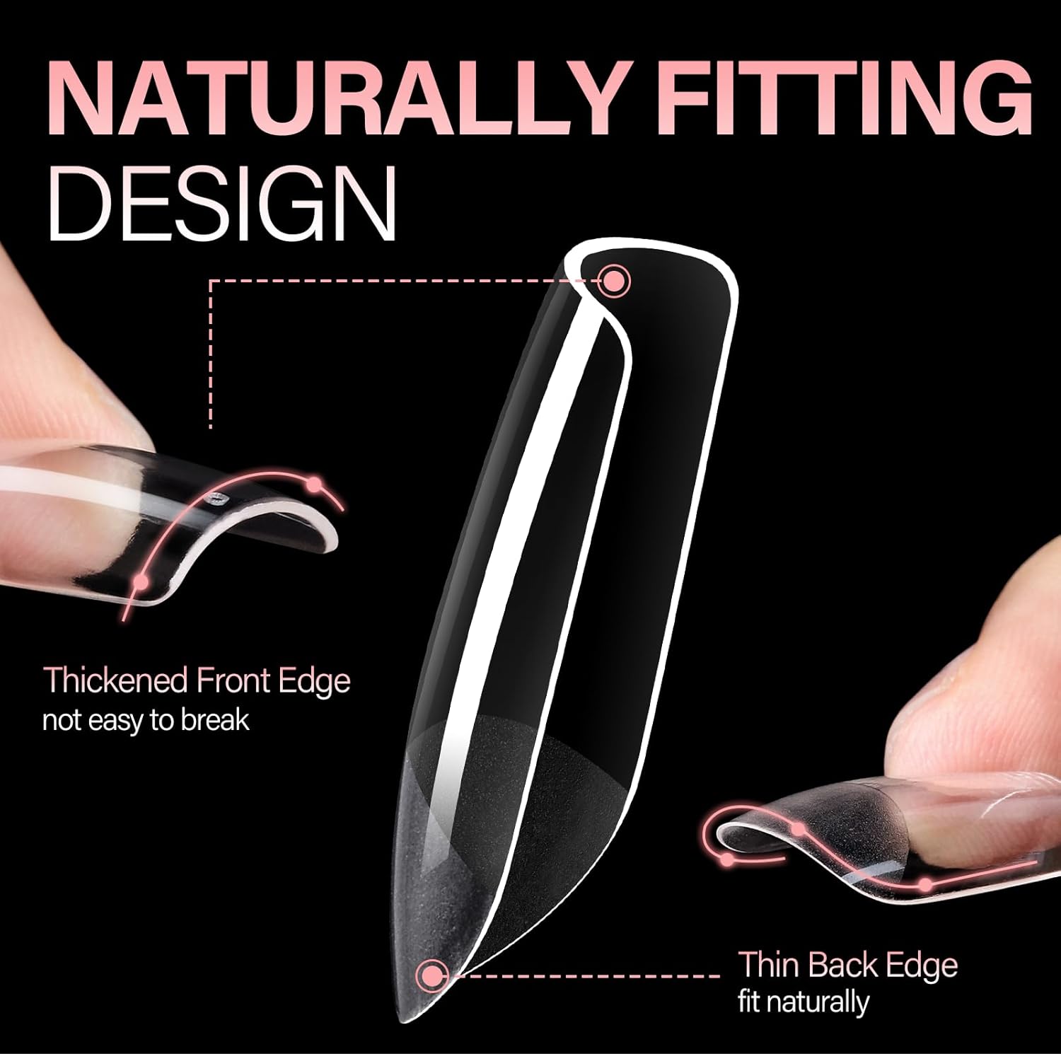 AILLSA Short Square Nail Tips Full Cover Clear Gelly Tips Half Matte Acrylic Tips Pre-Filed Fake Press on Nail Tips for Extension Home DIY Salon Manicure 216PCS 12 Sizes-Velvo Beauty