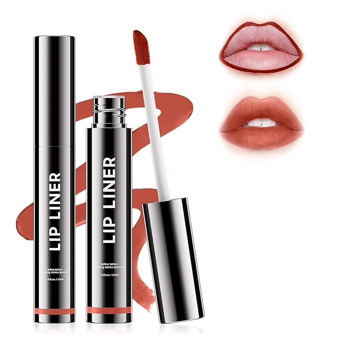 Lip Stain Peel Off - Waterproof Comfortable Vivid Color Peel Lip Liner Non-Stick Cup, Lip Tattoo Peel Off for Beauty & Charming Lip Makeup with All-Day | Vegan and Cruelty Free (#03 Rose)-Velvo Beauty