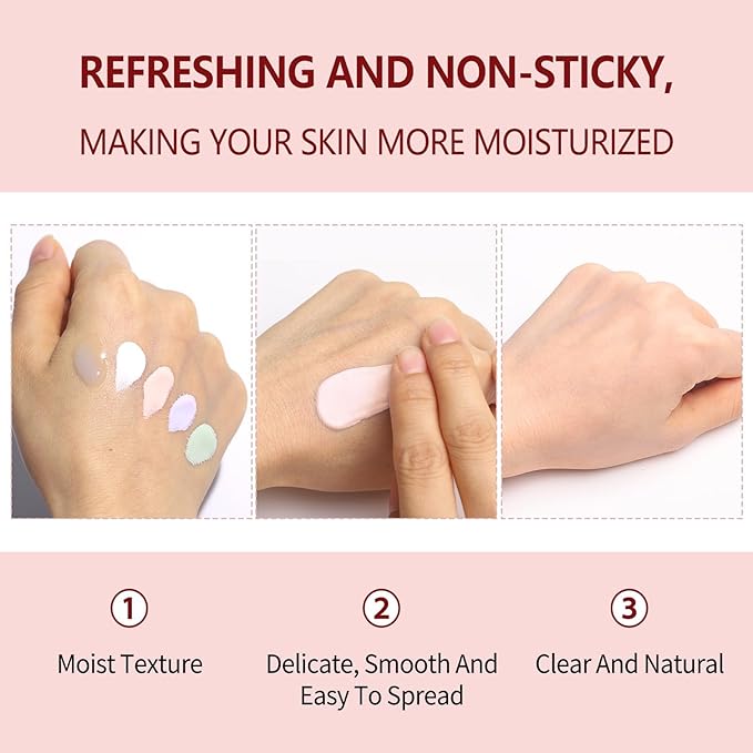 UCANBE 5-Color Skin Tone Adjusting Primer Set: Smooth, lightweight face primer - a long-lasting base for face makeup, suitable for all skin types-Velvo Beauty