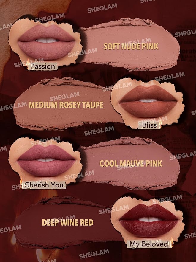 SHEGLAM Ember Rose Collection Valentines Gift Pink Lip Gloss Pink Blush Lipstick Eyeshadow Makeup Kit Red Makeup Collection-Velvo Beauty