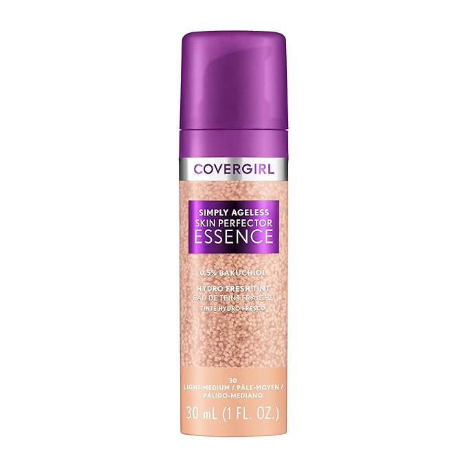 Covergirl Simply Ageless Skin Perfector Essence Foundation Bundle with Shades 50 Medium-Tan and 30 Light-Medium, 1oz Each-Velvo Beauty