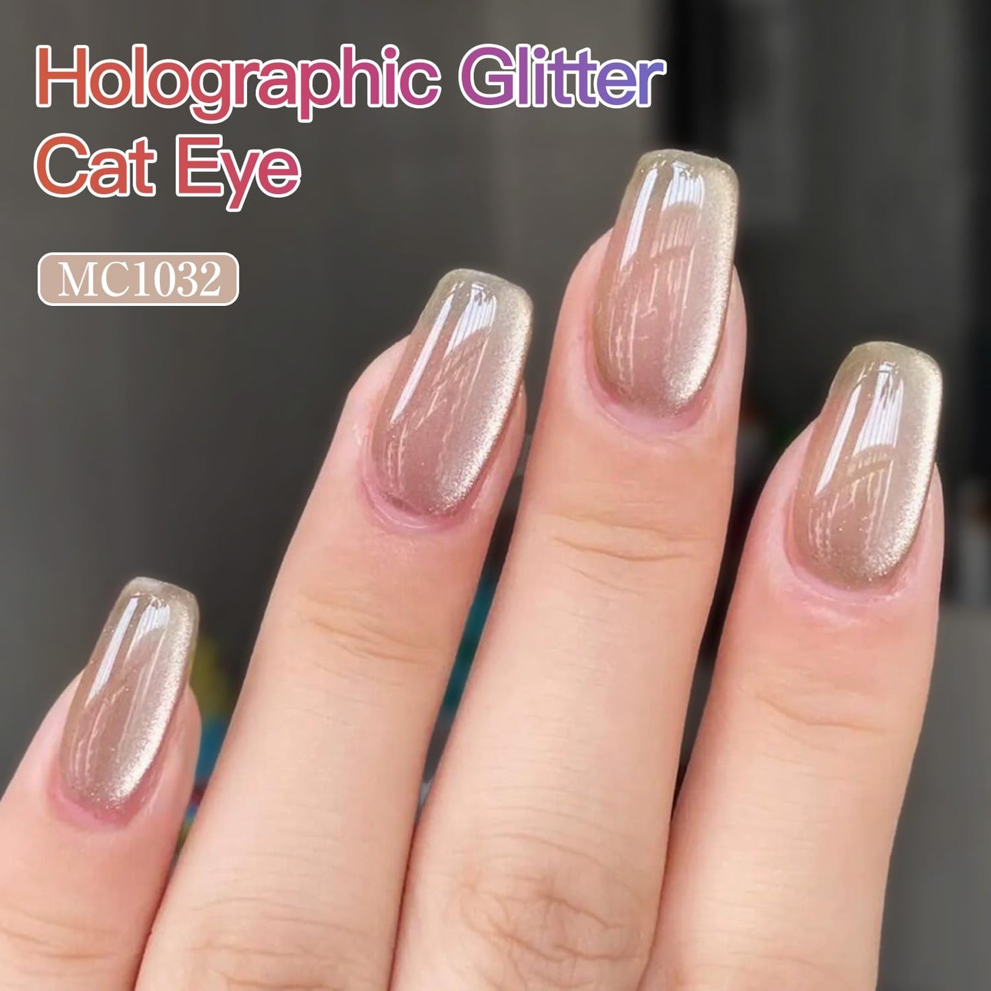 Double Rhythm 6 Colors Cat Eye Gel Polish Set Shimmer Glitter with Magnet Holographic Reflective Magnetic UV Nail Art Kit (Jelly Glass Silver Nude Pink-6-Kit 24)-Velvo Beauty