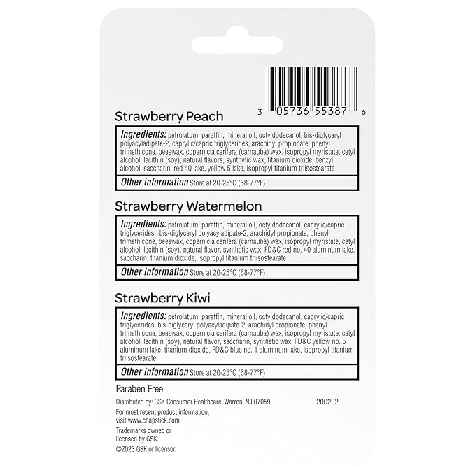 ChapStick Lip Moisturizer, Strawberry Remix 3-Packs (12 Sets/36 Tubes) – Bulk Lip Balm, Refreshing & Sweet, 0.15 Oz Ea-Velvo Beauty