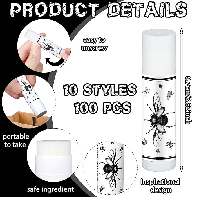 Dunzy 100 Pack Hello Fall Thanksgiving Party Gifts Bulk Lip Balms Favors Employee Appreciation Gifts Thank You Gifts Team Inspirational Gifts for Women Men Coworkers Satff Teachers(Bat)-Velvo Beauty