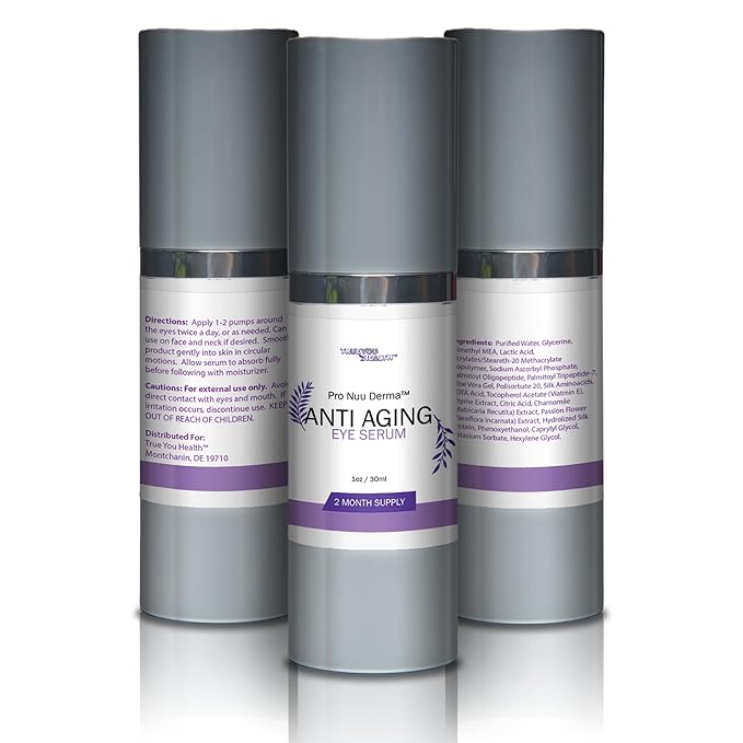 Pro Nuu Derma Serum - 2 Month Supply Anti Aging Serum - Our Best Eye Serum - Improve Dark Circles & Wrinkles with Anti Aging Vitamin C Anti Wrinkle Serum - Anti Aging Eye Serum to Aid Skin Stem Cells-Velvo Beauty