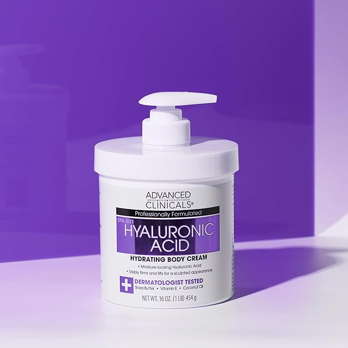Advanced Clinicals Hyaluronic Acid Body Lotion & Face Moisturizer W/Vitamin E | Hydrating Firming Lotion Minimizes Look Of Wrinkles, Stretch Marks, & Crepey & Dry Skin | Skin Care Products, 16 Oz-Velvo Beauty