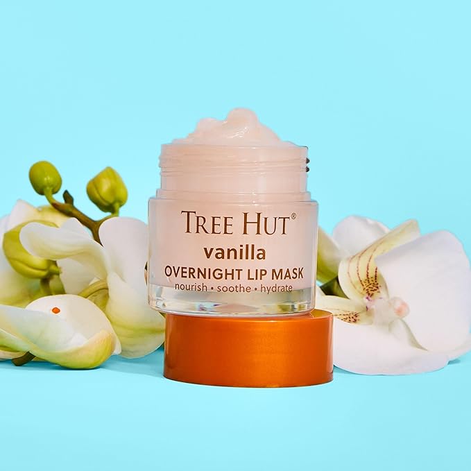 Tree Hut Vanilla Overnight Lip Mask | Leave on Overnight & Wake up to Soft, Hydrated Lips | Elevate your Self Care Routine | .6 oz.-Velvo Beauty