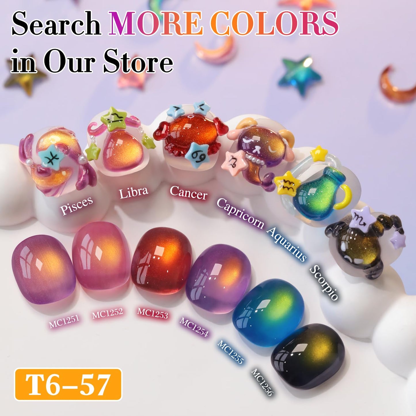 Double Rhythm Jelly Glass Cat Eye Gel Polish with Magnet 15ML Holographic Glitter Shimmer Translucent Sheer Color Magnetic Nail Polish Salon DIY at Home (Golden Black-MC1256)-Velvo Beauty