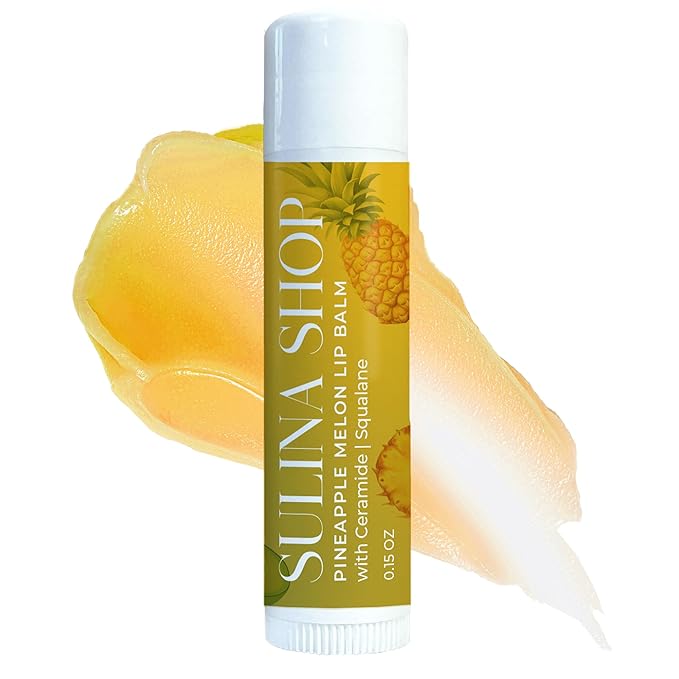 Pineapple Melon Lip Balm Hydrating & Nourishing Lip Moisturizer with Squalane, Castor Oil, Castor Oil, and Vitamin E, Smooth Application, Lip Care, Barrier Protection, Non-Waxy, Refreshing Scent-Velvo Beauty