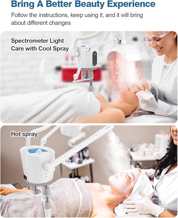 Kingsteam Professional Hot and Cold Facial Steamer，Nano Water Mist, Large Capacity Steam, 30 Min Timer, Deep Cleansing, Designed for Beauty Salon, Skin Clinic, Professional Salon, Home-Velvo Beauty