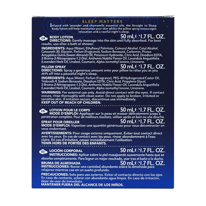 Feather & Down Straight to Sleep Gift Set: 50ml Pillow Spray & 50ml Body Lotion, The Perfect Sleep Duo, Infused with Lavender & Chamomile Essential Oils, Vegan & Cruelty Free-Velvo Beauty