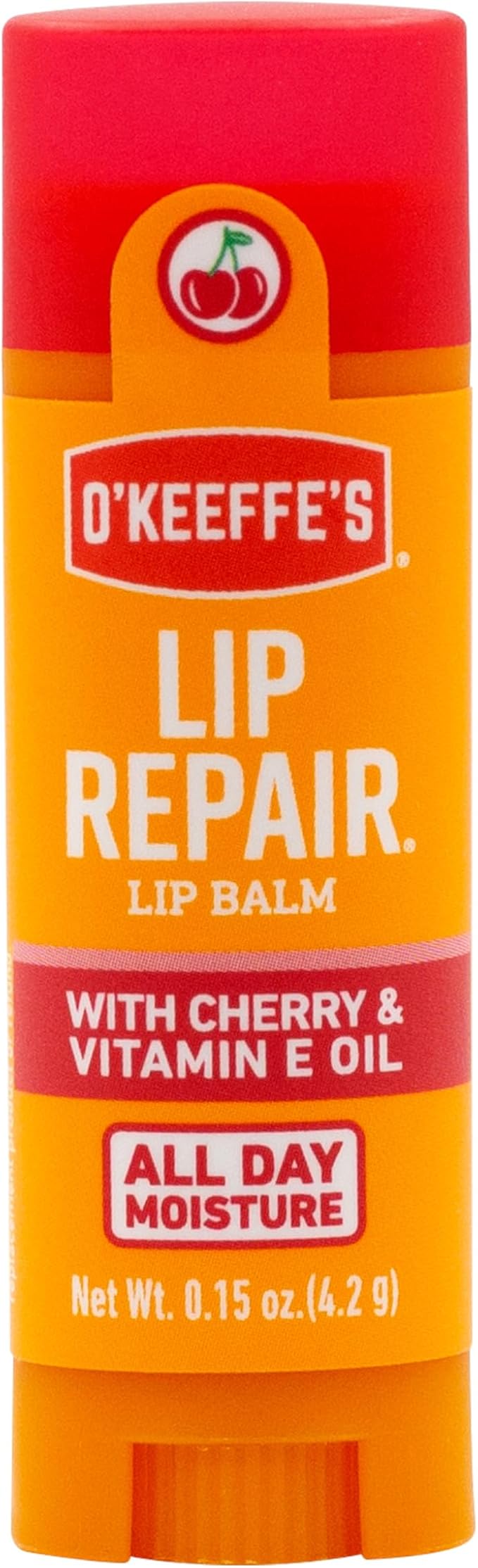 O'Keeffe's Lip Repair Lip Balm with Cherry & Vitamin E Oil, Stick (Pack of 3)-Velvo Beauty