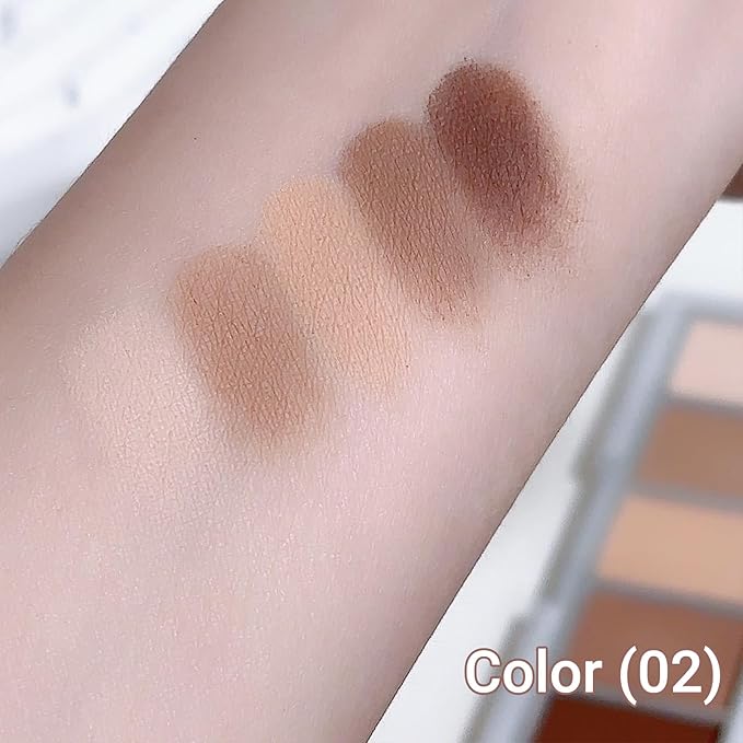 Erinde 5 Colors Matte Eyeshadow Palette Makeup, Neutral Nude Brown Light Brown Cool-Toned Taupe Eye Shadow, Long Wearing Waterproof Everyday Eye Makeup for Brown Eyes, 02-Velvo Beauty