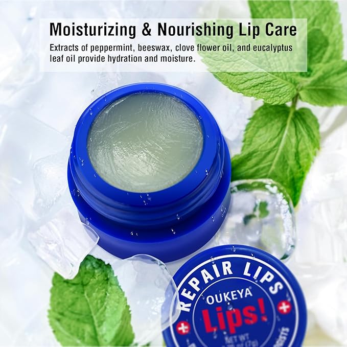 Lip Balm Treatment with Beeswax, Peppermint Oil,Natural Formula Lip Balm with Vitamin E & C Lips Daily Conditioning 24 hrs Long-lasting Moisture, Gentle Exfoliation Prevent Dryness & Chapping-Velvo Beauty