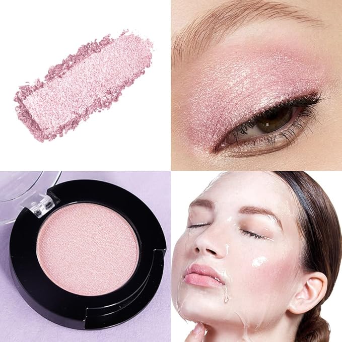 Monochrome Glitter Eyeshadow Makeup Palette, Highly Pigmented Nude Pink Eyeshadow Palette, Shimmer Pressed Powder Eye shadow Makeup, Single Vegan Eye Shadow, Daily Evening Women Girls Eyeshadow Gift9#-Velvo Beauty