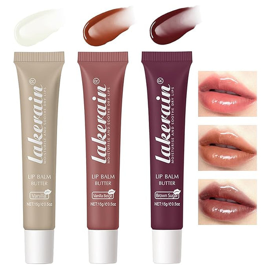 Lip Butter Balm, Day/Night Hydrating Lip Mask, Moisturizing Lip Balm Butter, Ultra-Nourishing Lip Care Moisturizer, Lip Butter Gloss Shine Lip Glow Oil Makeup#1#2#3-Velvo Beauty