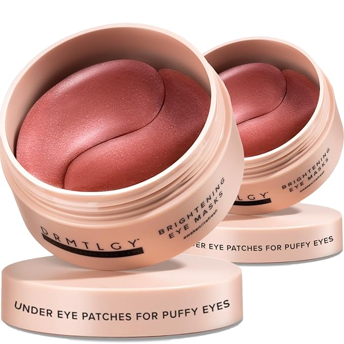 DRMTLGY Brightening Eye Masks (30 Pairs) - Caffeine Eye Masks for Dark Circles and Puffiness with Hyaluronic Acid, Eye Patches for Puffy Eyes - 2 pack-Velvo Beauty