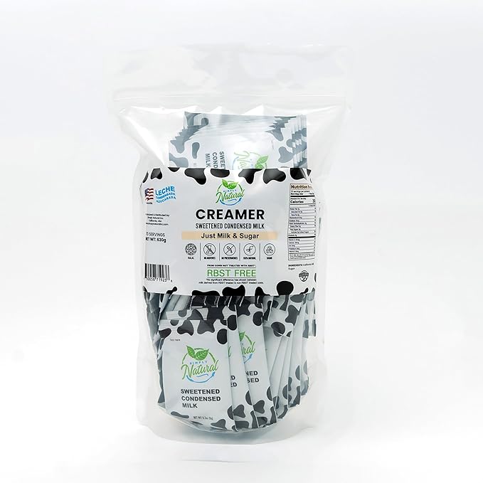 Simply Natural Sweetened Condensed Milk Creamer Single-Serve 9 grams sachet, All Natural Coffee/Tea Creamer (70 sachets bag, Milk Flavor)-Velvo Beauty