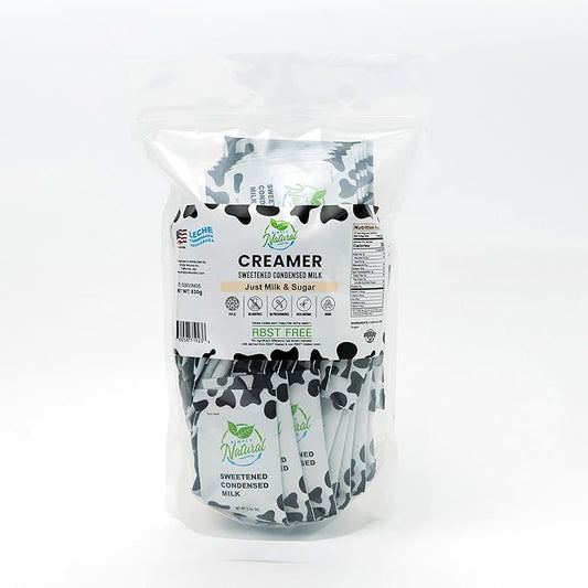 Simply Natural Sweetened Condensed Milk Creamer Single-Serve 9 grams sachet, All Natural Coffee/Tea Creamer (70 sachets bag, Milk Flavor)-Velvo Beauty