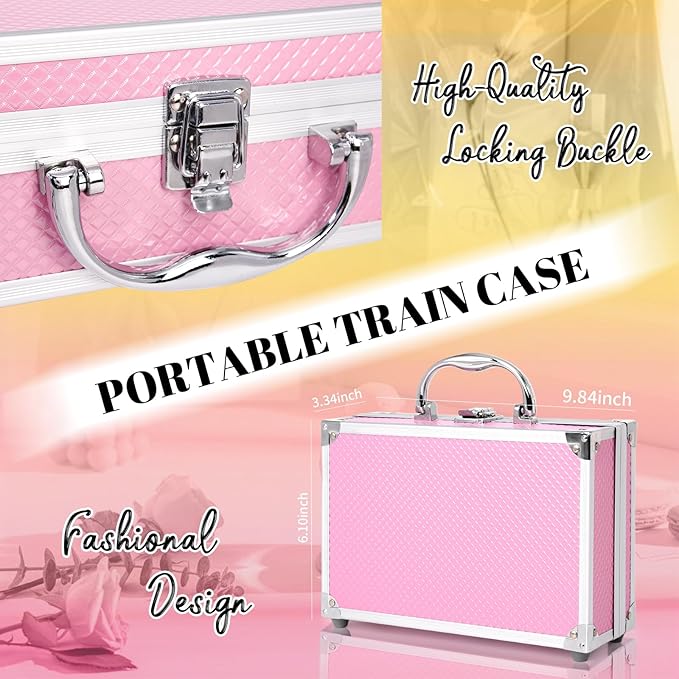 Beginner Makeup Kit for Teen,Makeup Gift Set for Girl Women,Beginner Makeup Kit with Cosmetic Train Case Included 32 Colors Eyeshadow Blusher Contour Lip Gloss Lip Liner Mascara Eyeliner Mirror-Velvo Beauty