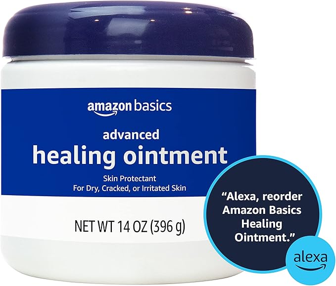 Amazon Basics Healing Ointment and Skin Protectant for Dry & Cracked Skin, Fragrance Free, 14 Ounce, 4-Pack (Previously Solimo)-Velvo Beauty