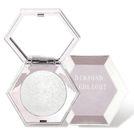 Erinde White Silver Face Highlighter Makeup Palette, Shimmer Glitter Highlighter Powder for Face Body, Natural Glossy Highlight Makeup Illuminator Highlighter Palette, Long-Lasting, Lightweight, 01#-Velvo Beauty