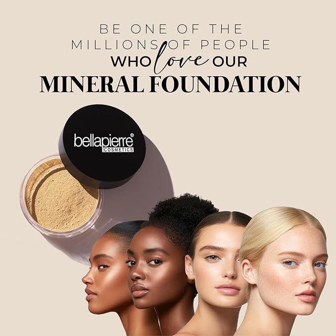 bellapierre Mineral Foundation SPF 15 - Loose Powder Foundation | Vegan & Cruelty Free Natural Makeup | Full Coverage Matte Finish | Hypoallergenic | Oil & Talc Free - 0.32 Oz - Porcelain-Velvo Beauty