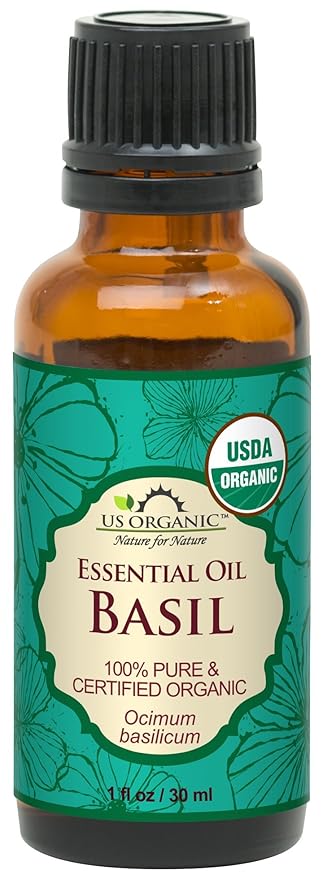 US Organic 100% Pure Basil Essential Oil - USDA Certified Organic, Steam Distilled W/Euro droppers (More Size Variations Available) (30 ml / 1 fl oz)-Velvo Beauty