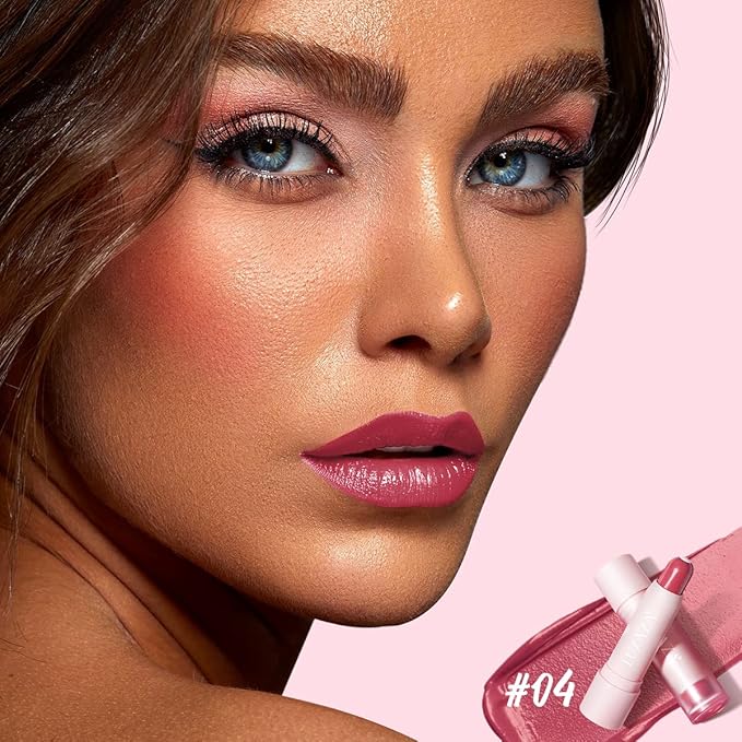 Tinted Lip Balm Chapstick with Color, Natural Semi - Gloss Finish, Hydrating/Coloring 2 in 1 Moisturizer Lip Stick for Girls & Women #04 Hot-Pink-Velvo Beauty