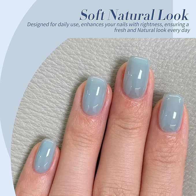 BORN PRETTY Jelly Blue Gel Nail Polish Set 6 Colors Translucent Light Blue Baby Blue Royal Blue Reflective Glitter Blue Nail Gel Kit Soak Off Nail Art Manicure Design Home Salon Holiday Gift-Velvo Beauty