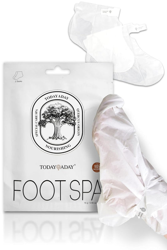 Moisturizing Foot Mask for Dry Cracked Feet | Hydrating at Home Foot Spa Kit Baby Feet Foot Peel Cracked Heel Repair w/Natural Ingredients | No More Dry Rough Calloused Feet (5 Pairs)-Velvo Beauty