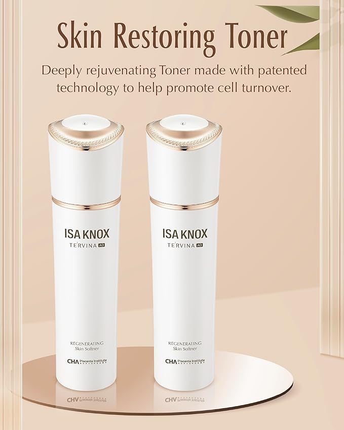 ISA KNOX TE'RVINA AD Regenerating Skincare Set (12.7fl oz) - Hydrating, Nourishing & Firming Toner & Moisturizer Set for Youthful and Radiant Skin, Placenta, Rose Absolute-Velvo Beauty