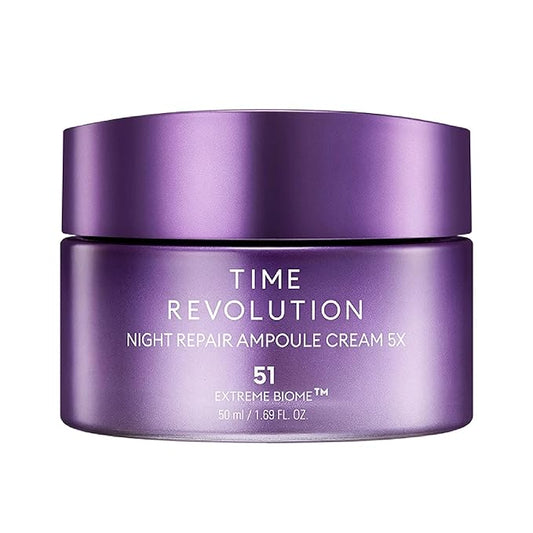 MISSHA Time Revolution Night Repair Ampoule Cream (5th Gen) 1.69 Fl Oz - Triple Fermented Deep-Sleep Night Cream - Overnight Care for Enhanced Radiance, Korean Skincare-Velvo Beauty