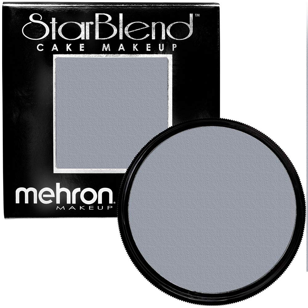 Mehron Makeup StarBlend Cake Makeup | Wet/Dry Pressed Powder | Powder Foundation | Monster Grey Face Paint & Body Paint 2 oz (56g)-Velvo Beauty
