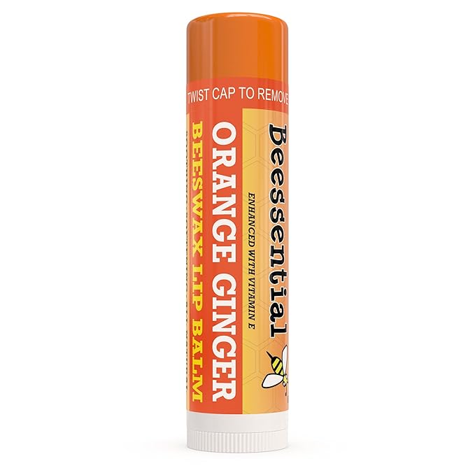 Beessential Natural Bulk Lip Balm, Orange Ginger, 18 Pack | For Men, Women, and Children. Great for Gifts, Showers, & More-Velvo Beauty
